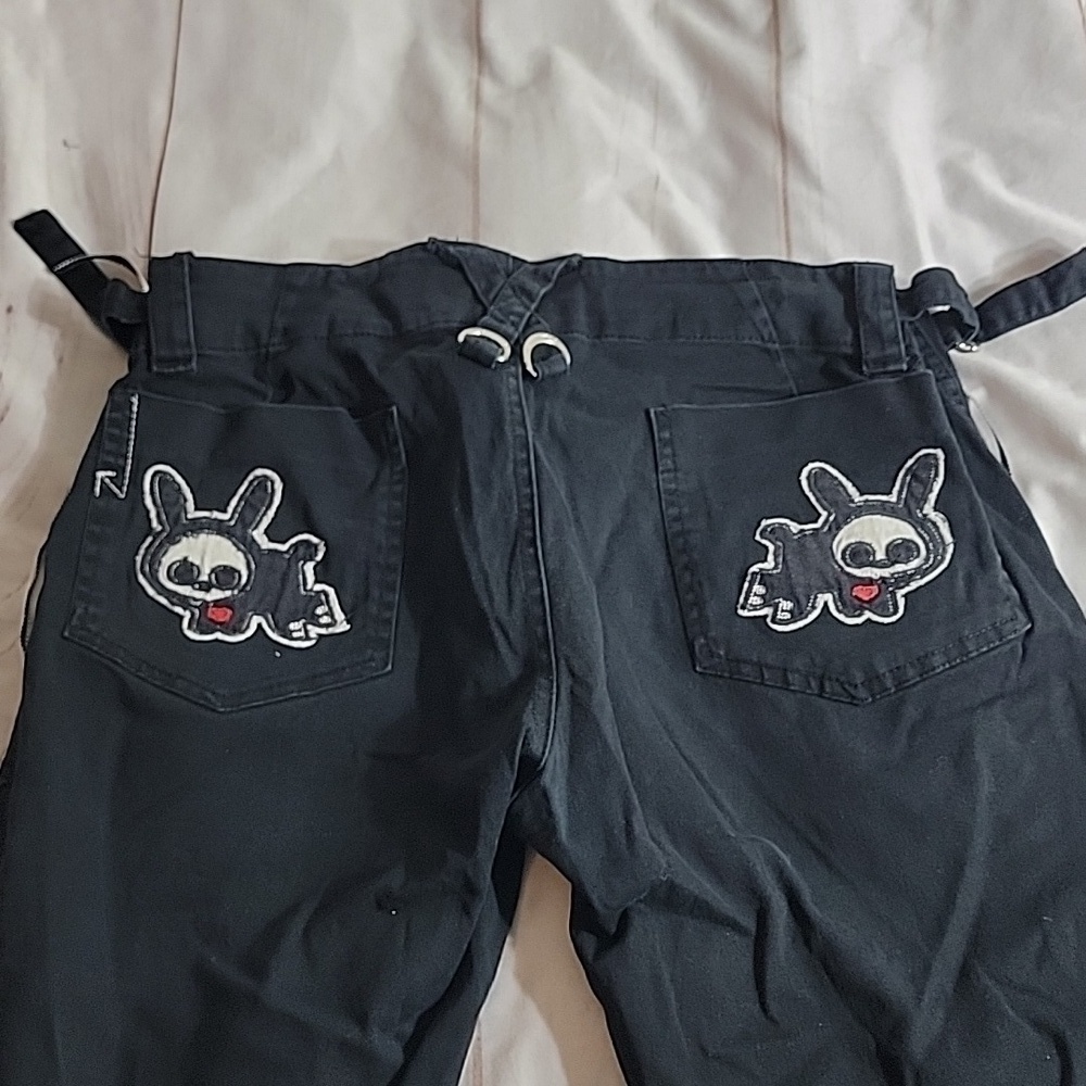 Skelanimals By Tripp NYC Mall Goth Black Knee Length Pants Shorts size 15 - Picture 10 of 13